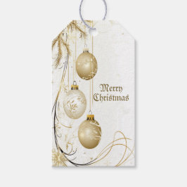 Golden Ornament Kerstfeest Elegant Cadeaulabel