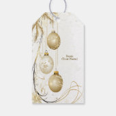Golden Ornament Kerstfeest Elegant Cadeaulabel (Achterkant)