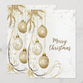 Golden Ornament Kerstfeest Elegant Feestdagenkaart