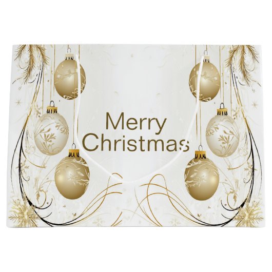 Golden Ornament Kerstfeest Elegant Groot Cadeauzakje (Voorkant)