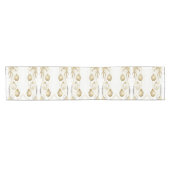 Golden Ornament Kerstfeest Elegant Korte Tafelloper (Horizontaal)