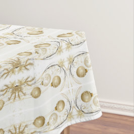 Golden Ornament Kerstfeest Elegant Tafelkleed