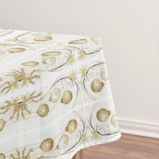 Golden Ornament Kerstfeest Elegant Tafelkleed (Voorbeeld)