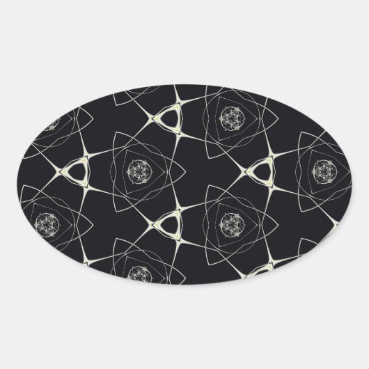 Golden Ornament Ovale Sticker (Voorkant)