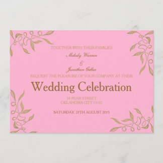 Golden Ornament Wedding Invitation Card Kaart