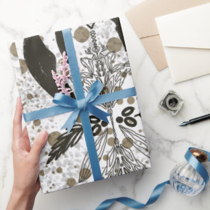  Golden Ornamental Polka Dots Pattern Cadeaupapier