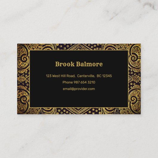 Golden Ornamental Visitekaartje (Achterkant)