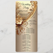 Golden Ornate Floral Wedding  Program Programma (Achterkant)