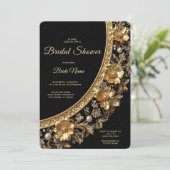 Golden Ornate Frame Bridal Shower Invitation (Debout devant)