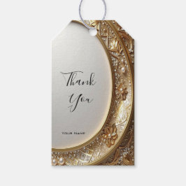Golden Ornate Frame Gift Tag Cadeaulabel