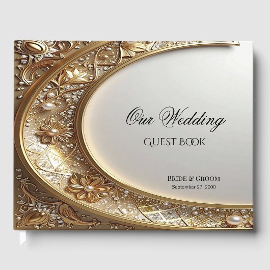 Golden Ornate Frame Guest Book Gastenboek (Voorkant)
