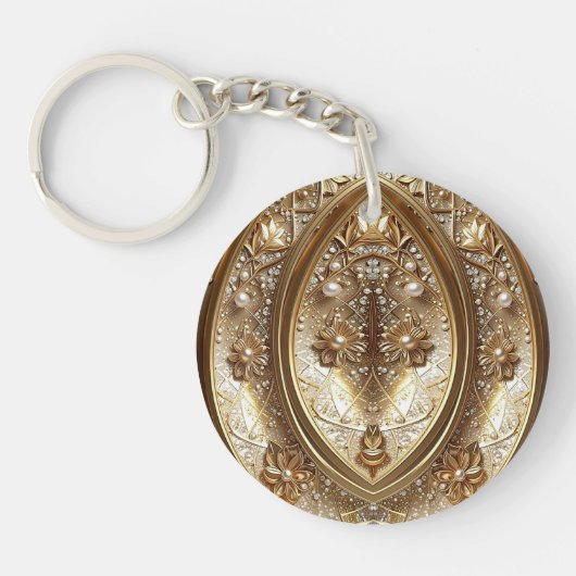 Golden Ornate Frame Keychain (Voorkant)