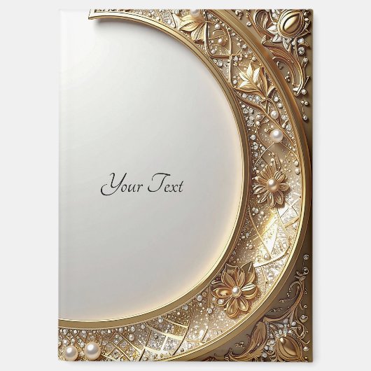 Golden Ornate Frame Magnet Magneet (Voorkant)
