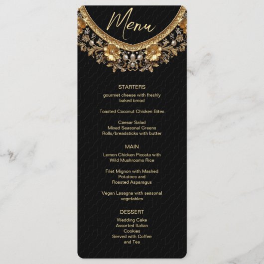 Golden Ornate Frame Menu (Devant)