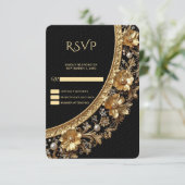 Golden Ornate Frame RSVP Card (Debout devant)