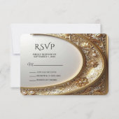 Golden Ornate Frame RSVP Card Kaartje (Voorkant)