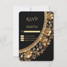 Golden Ornate Frame RSVP Card
