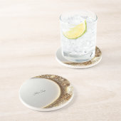 Golden Ornate Frame Sandstone Coaster Zandsteen Onderzetter (Zijkant)