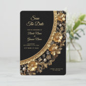Golden Ornate Frame Save the Date (Debout devant)