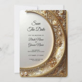 Golden Ornate Frame Save the Date (Devant)