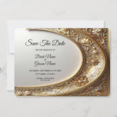 Golden Ornate Frame Save The Date (Devant)
