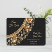 Golden Ornate Frame Save The Date (Debout devant)