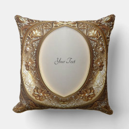 Golden Ornate Frame Throw Pillow Kussen