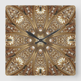 Golden Ornate Frame Wall Clock Vierkante Klok