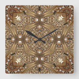 Golden Ornate Frame Wall Clock Vierkante Klok