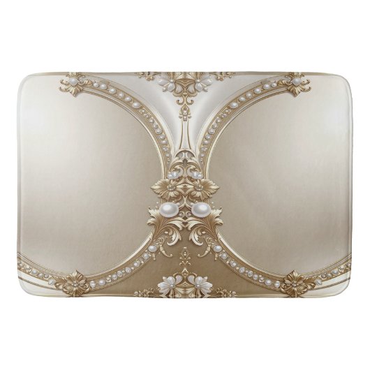 Golden Ornate Frame with Pearls Bath Mat (Voorkant)
