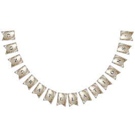 Golden Ornate Frame with Pearls Bunting Flag Vlaggetjes