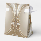 Golden Ornate Frame with Pearls Favor Box Bedankdoosjes (Achterkant)