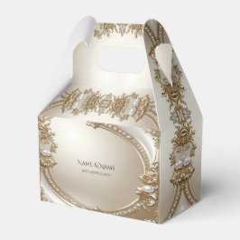 Golden Ornate Frame with Pearls Favor Box Bedankdoosjes