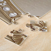 Golden Ornate Frame with Pearls Jigsaw Puzzle (Côté)