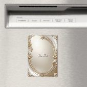Golden Ornate Frame with Pearls Magnet Magneet (Insitu (Vaatwasser))