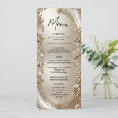 Golden Ornate Frame with Pearls Menu (Debout devant)