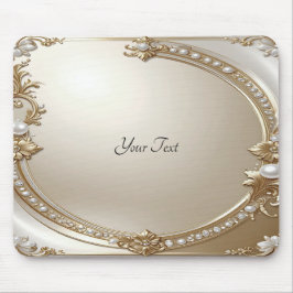 Golden Ornate Frame with Pearls Mousepad Muismat