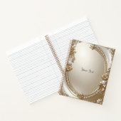 Golden Ornate Frame with Pearls Notebook Notitieboek (Binnen)
