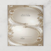 Golden Ornate Frame with Pearls Place Card (Buitenkant ongevouwen)