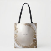 Golden Ornate Frame with Pearls Tote Bag (Devant)
