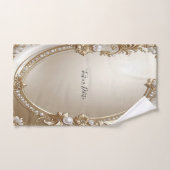 Golden Ornate Frame with Pearls Towel Set (Serviette à main)