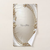 Golden Ornate Frame with Pearls Towel Set Bad Handdoek (Handdoek)