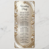 Golden Ornate Frame with Pearls Wedding Program Programma (Achterkant)