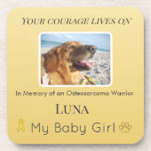Golden Osteosarcoma Pet Memory Tribute Bier Onderzetter (Voorkant)
