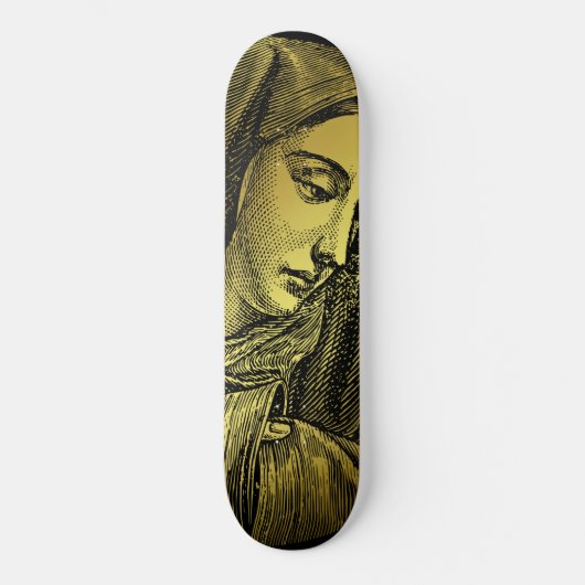 Golden Our Lady of Sorrows Skateboard (Voorkant)