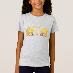 Golden Ox Paper-cut Chinees nieuwjaar 2021 Girl-T- T-shirt