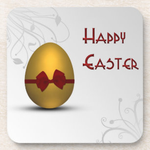 Golden paaseieren met boomgrilpatroon drankjes onderzetter