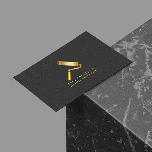 Golden Paint Roller Logo Professionele Schilder Visitekaartje