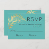 Golden Palm Frond moderne minimaliste RSVP (Devant / Derrière)