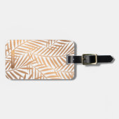 Golden Palm Tree Leaf Pattern Bagagelabel (Voorkant horizontaal)